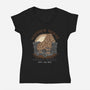 Wooden Horse Courier Service-Womens-V-Neck-Tee-glitchygorilla