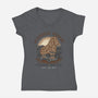 Wooden Horse Courier Service-Womens-V-Neck-Tee-glitchygorilla