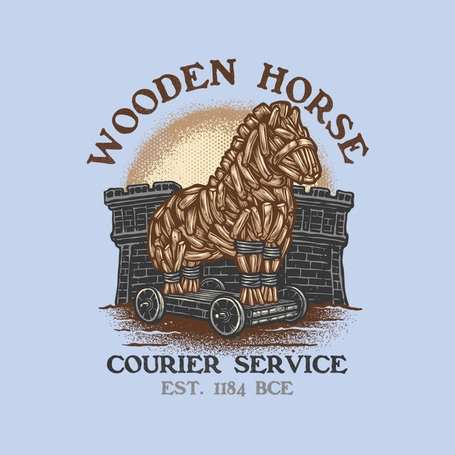 Wooden Horse Courier Service-Womens-Basic-Tee-glitchygorilla
