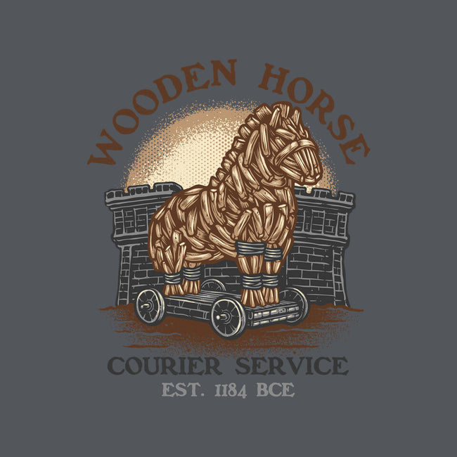 Wooden Horse Courier Service-Womens-Basic-Tee-glitchygorilla