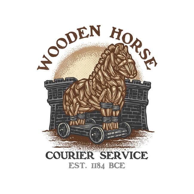 Wooden Horse Courier Service-Womens-Basic-Tee-glitchygorilla