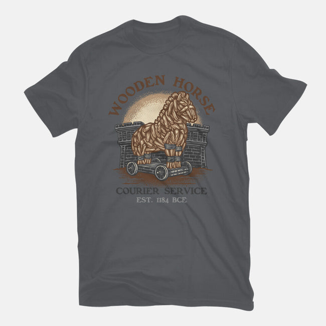 Wooden Horse Courier Service-Unisex-Basic-Tee-glitchygorilla