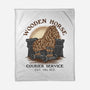 Wooden Horse Courier Service-None-Fleece-Blanket-glitchygorilla