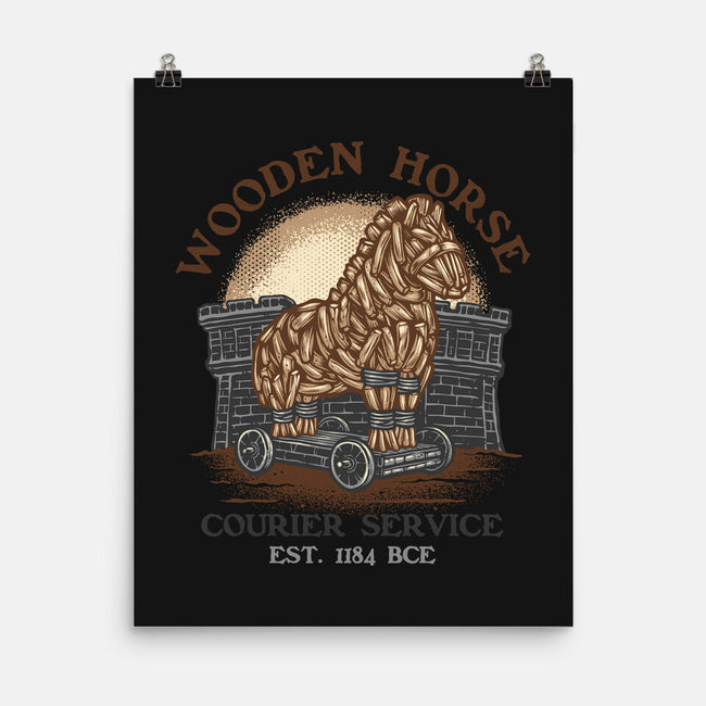Wooden Horse Courier Service-None-Matte-Poster-glitchygorilla