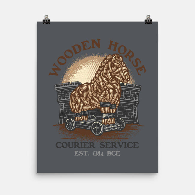 Wooden Horse Courier Service-None-Matte-Poster-glitchygorilla