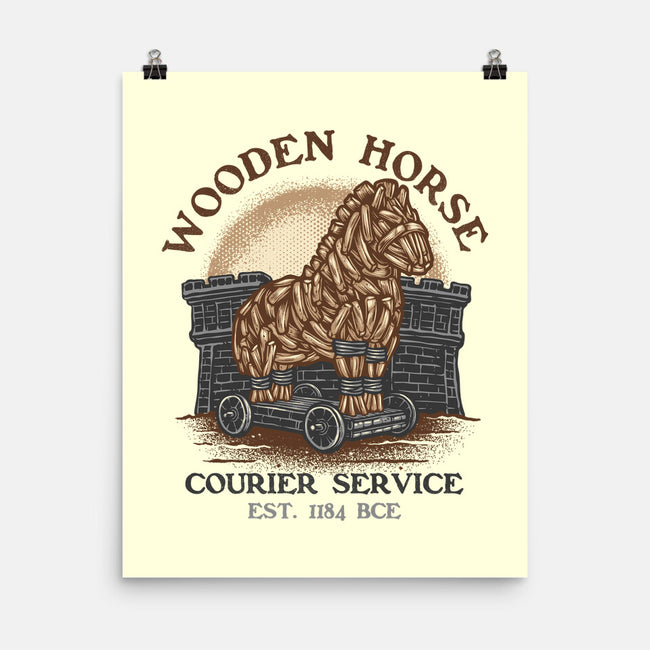 Wooden Horse Courier Service-None-Matte-Poster-glitchygorilla