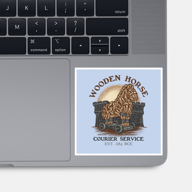 Wooden Horse Courier Service-None-Glossy-Sticker-glitchygorilla