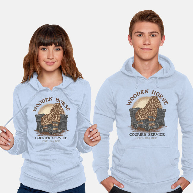 Wooden Horse Courier Service-Unisex-Pullover-Sweatshirt-glitchygorilla