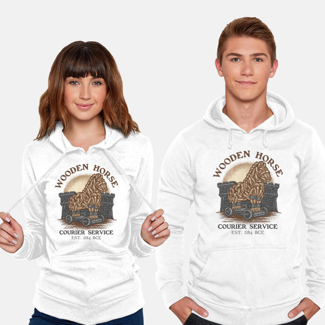 Wooden Horse Courier Service-Unisex-Pullover-Sweatshirt-glitchygorilla