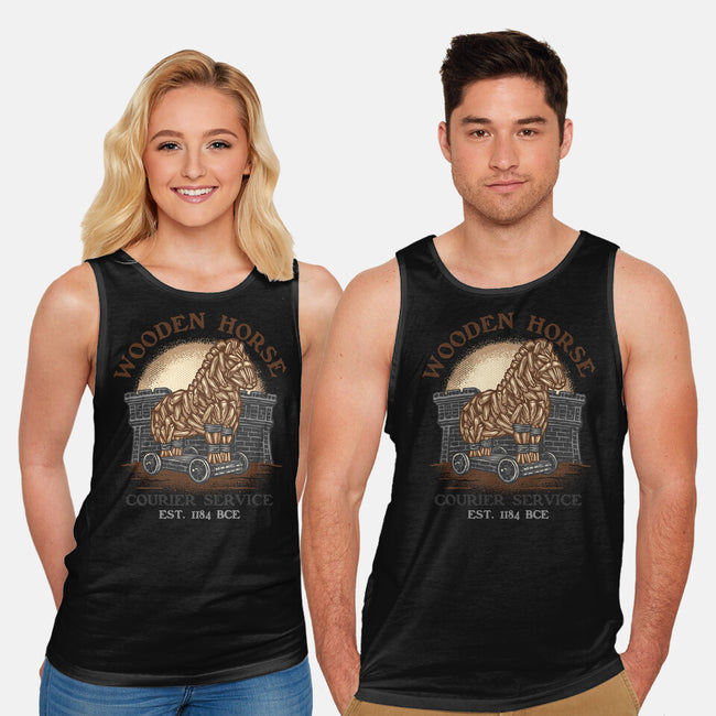 Wooden Horse Courier Service-Unisex-Basic-Tank-glitchygorilla