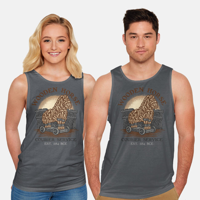 Wooden Horse Courier Service-Unisex-Basic-Tank-glitchygorilla