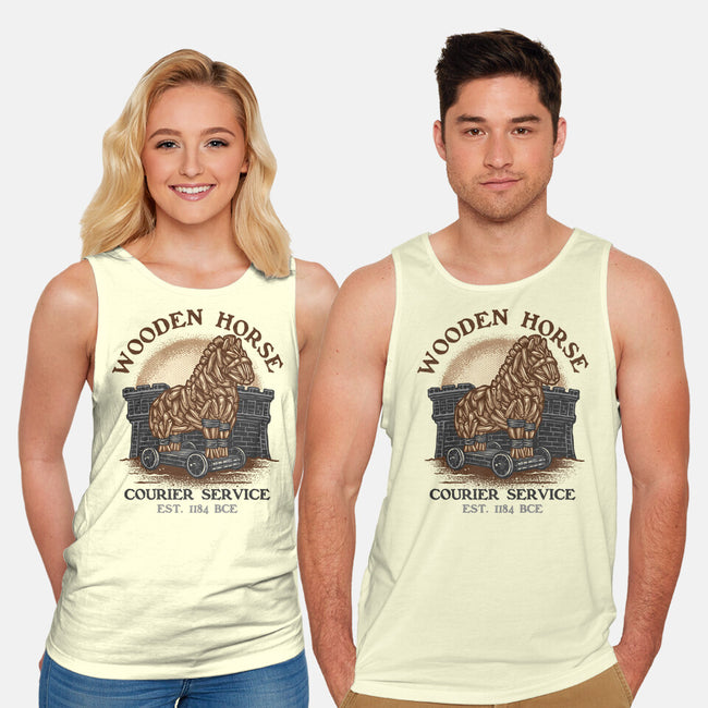 Wooden Horse Courier Service-Unisex-Basic-Tank-glitchygorilla