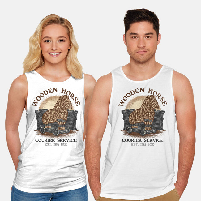 Wooden Horse Courier Service-Unisex-Basic-Tank-glitchygorilla