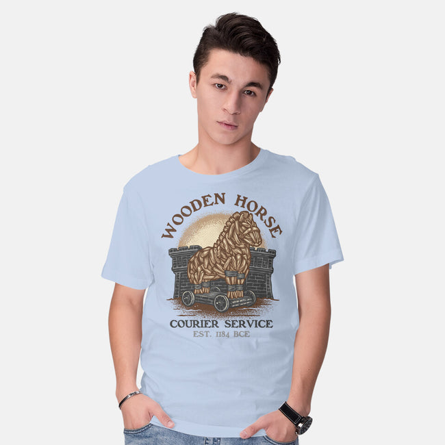 Wooden Horse Courier Service-Mens-Basic-Tee-glitchygorilla