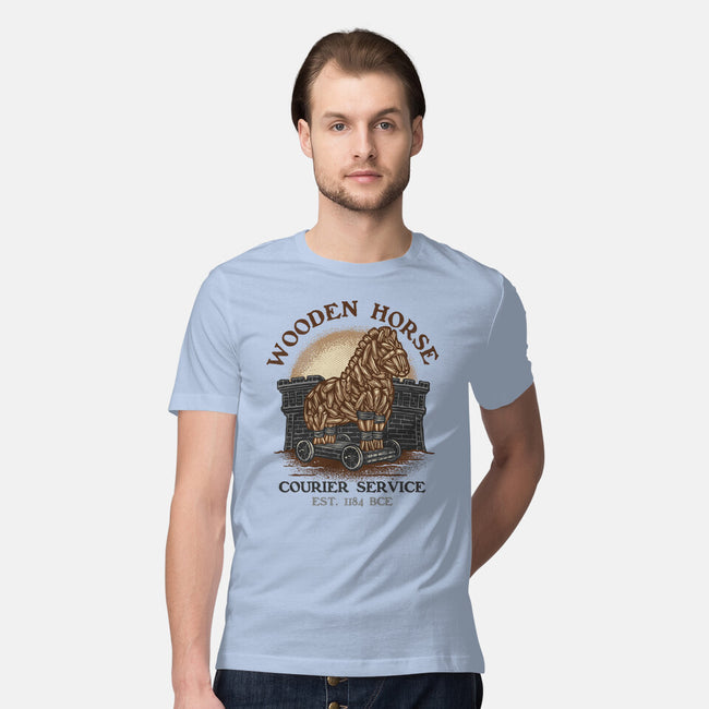 Wooden Horse Courier Service-Mens-Premium-Tee-glitchygorilla