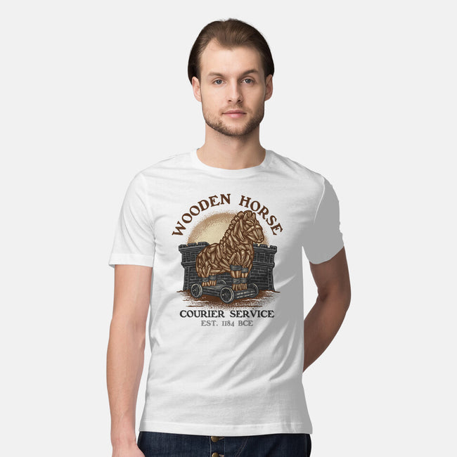 Wooden Horse Courier Service-Mens-Premium-Tee-glitchygorilla