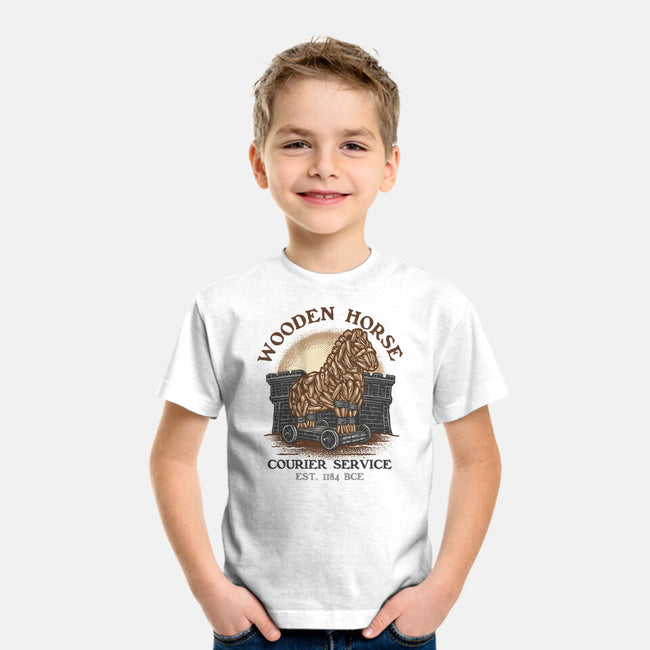 Wooden Horse Courier Service-Youth-Basic-Tee-glitchygorilla