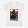 My Favorite Day Is Doomsday-Womens-V-Neck-Tee-glitchygorilla