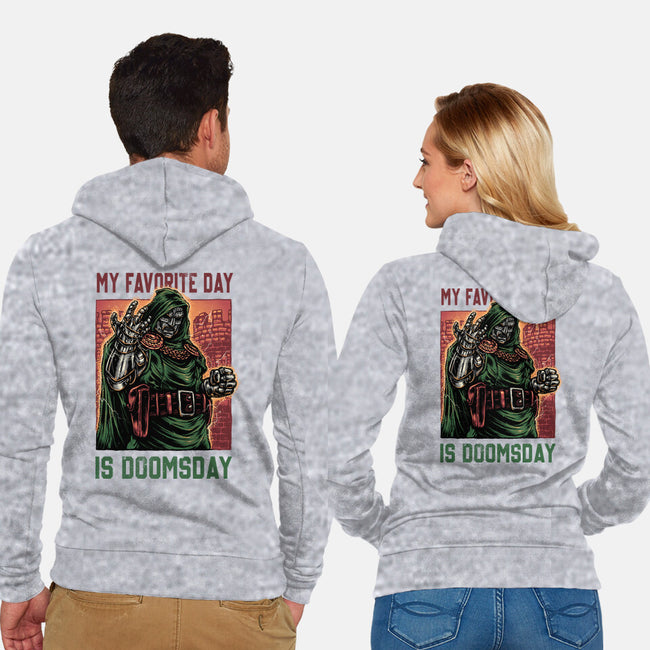 My Favorite Day Is Doomsday-Unisex-Zip-Up-Sweatshirt-glitchygorilla