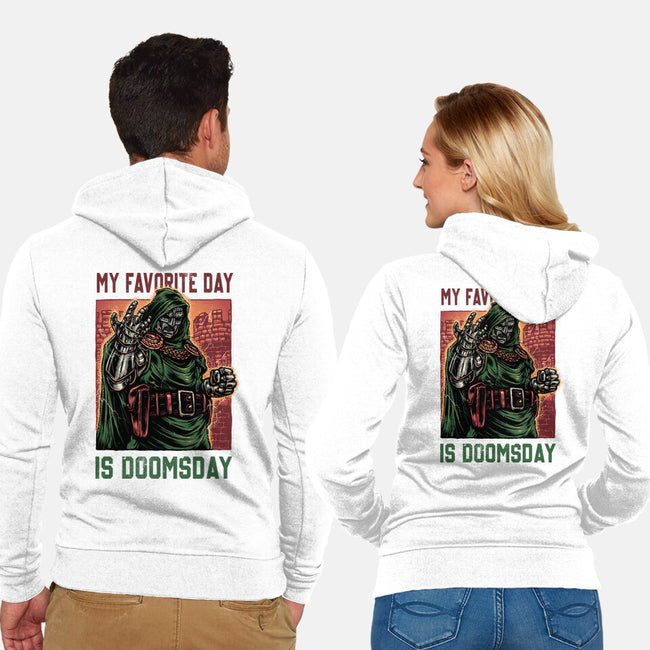 My Favorite Day Is Doomsday-Unisex-Zip-Up-Sweatshirt-glitchygorilla