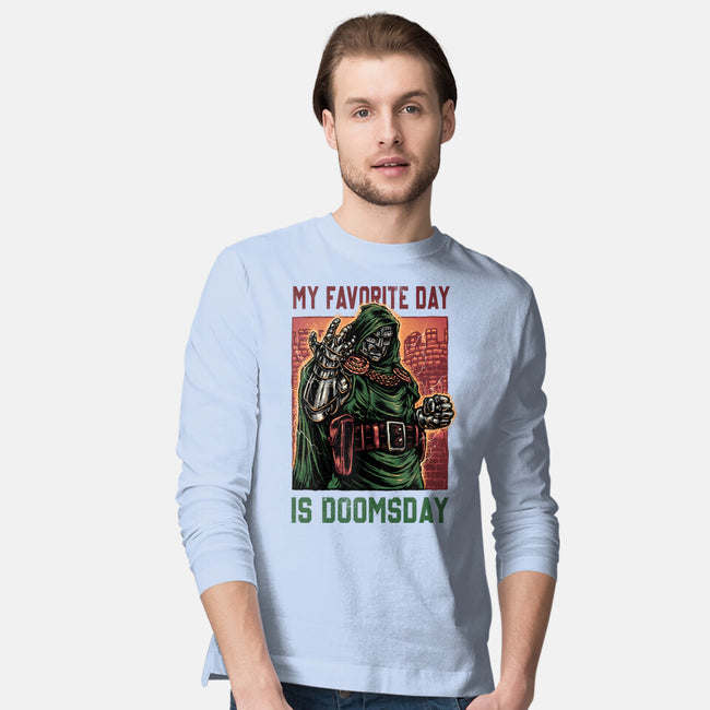 My Favorite Day Is Doomsday-Mens-Long Sleeved-Tee-glitchygorilla