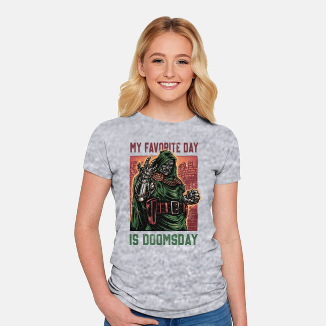 My Favorite Day Is Doomsday-Womens-Fitted-Tee-glitchygorilla