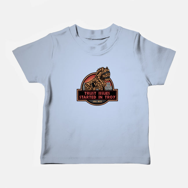 Trust Issues Started In Troy-Baby-Basic-Tee-glitchygorilla