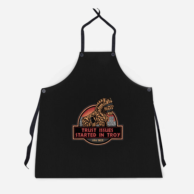 Trust Issues Started In Troy-Unisex-Kitchen-Apron-glitchygorilla