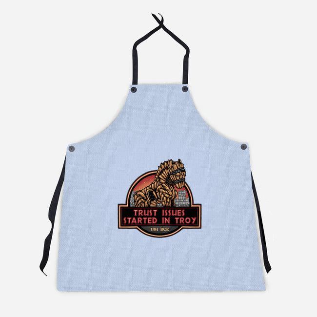 Trust Issues Started In Troy-Unisex-Kitchen-Apron-glitchygorilla