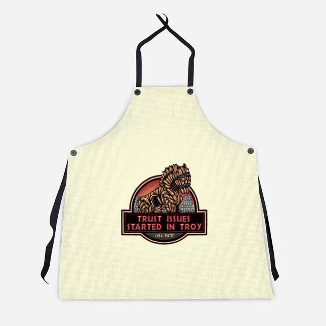 Trust Issues Started In Troy-Unisex-Kitchen-Apron-glitchygorilla
