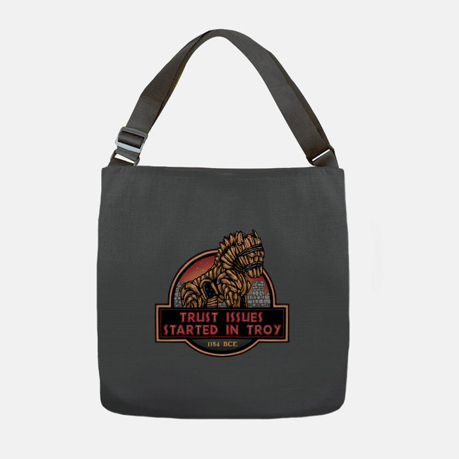 Trust Issues Started In Troy-None-Adjustable Tote-Bag-glitchygorilla