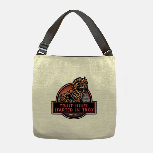 Trust Issues Started In Troy-None-Adjustable Tote-Bag-glitchygorilla