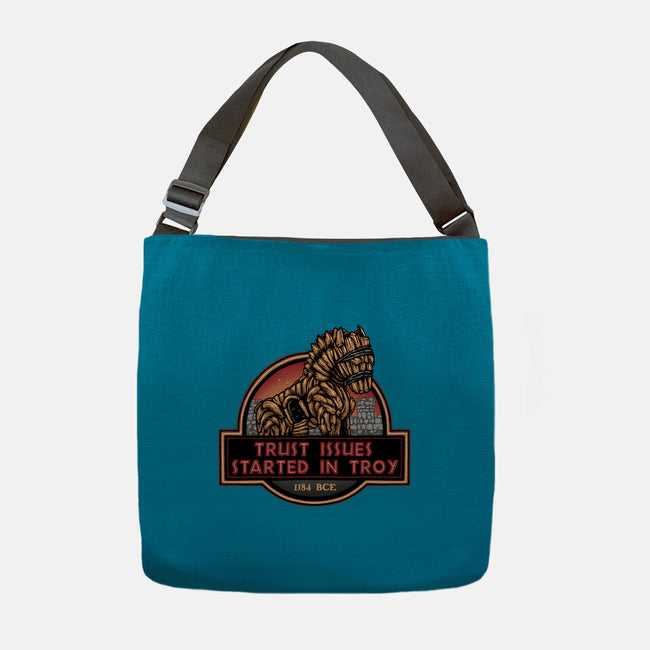 Trust Issues Started In Troy-None-Adjustable Tote-Bag-glitchygorilla