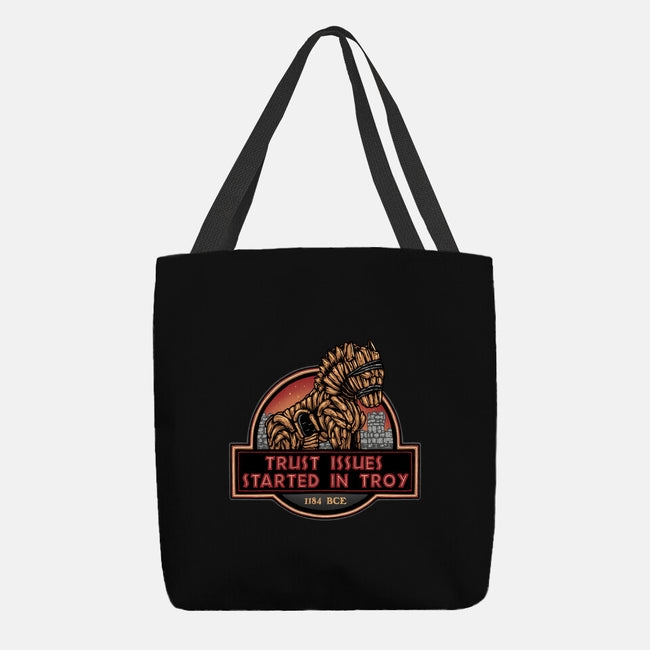Trust Issues Started In Troy-None-Basic Tote-Bag-glitchygorilla