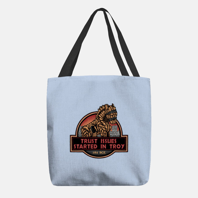 Trust Issues Started In Troy-None-Basic Tote-Bag-glitchygorilla