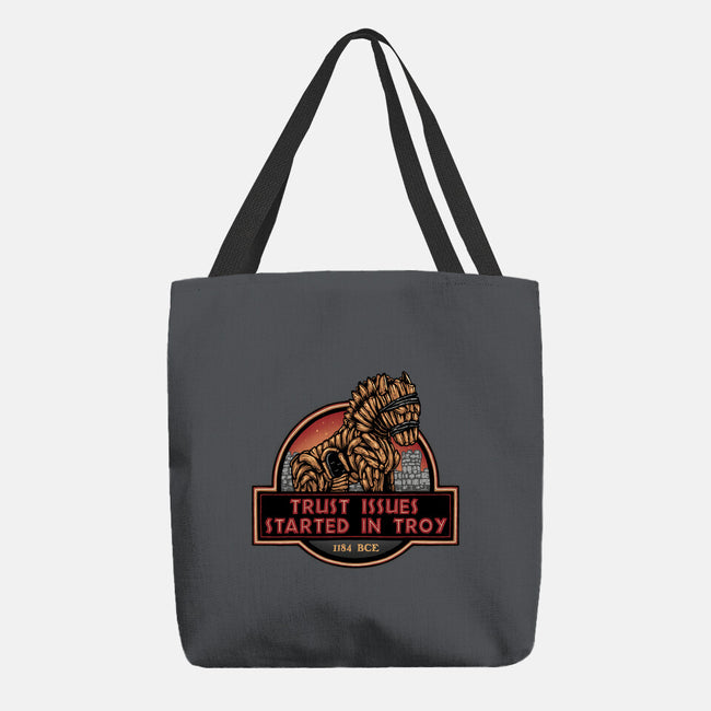 Trust Issues Started In Troy-None-Basic Tote-Bag-glitchygorilla