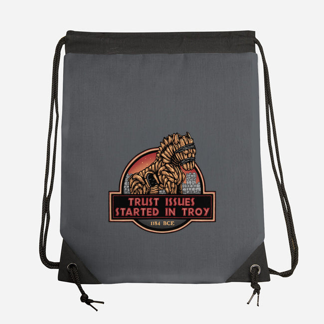 Trust Issues Started In Troy-None-Drawstring-Bag-glitchygorilla