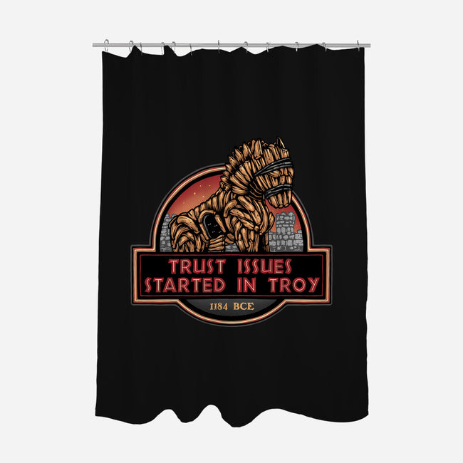 Trust Issues Started In Troy-None-Polyester-Shower Curtain-glitchygorilla