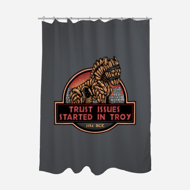 Trust Issues Started In Troy-None-Polyester-Shower Curtain-glitchygorilla