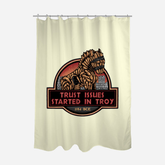 Trust Issues Started In Troy-None-Polyester-Shower Curtain-glitchygorilla