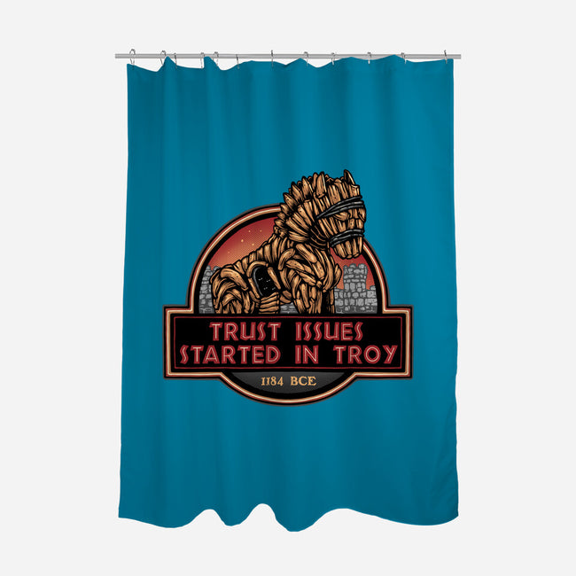 Trust Issues Started In Troy-None-Polyester-Shower Curtain-glitchygorilla