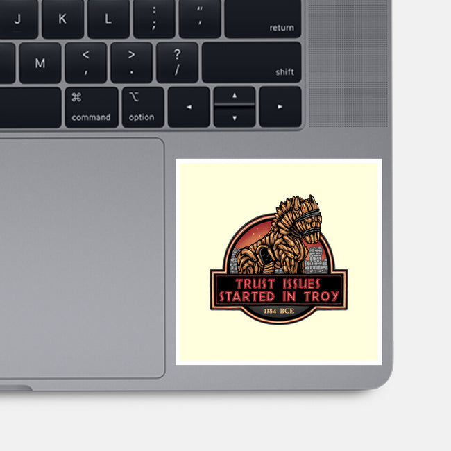 Trust Issues Started In Troy-None-Glossy-Sticker-glitchygorilla