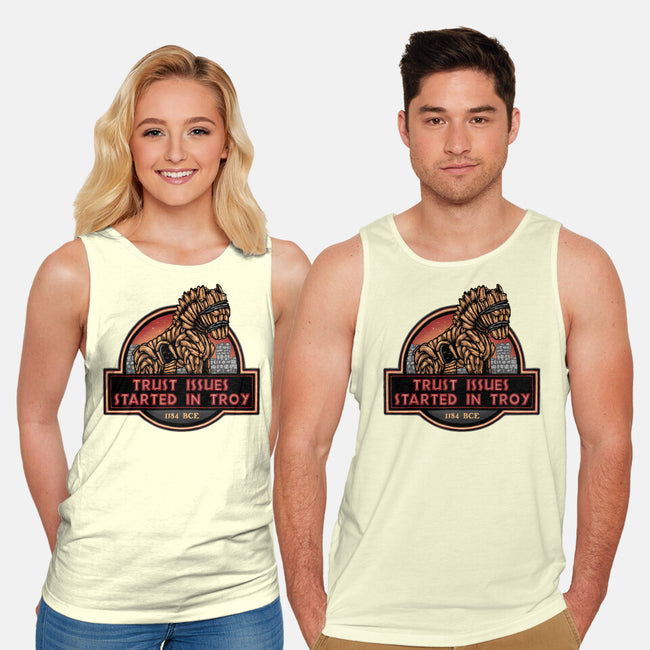 Trust Issues Started In Troy-Unisex-Basic-Tank-glitchygorilla