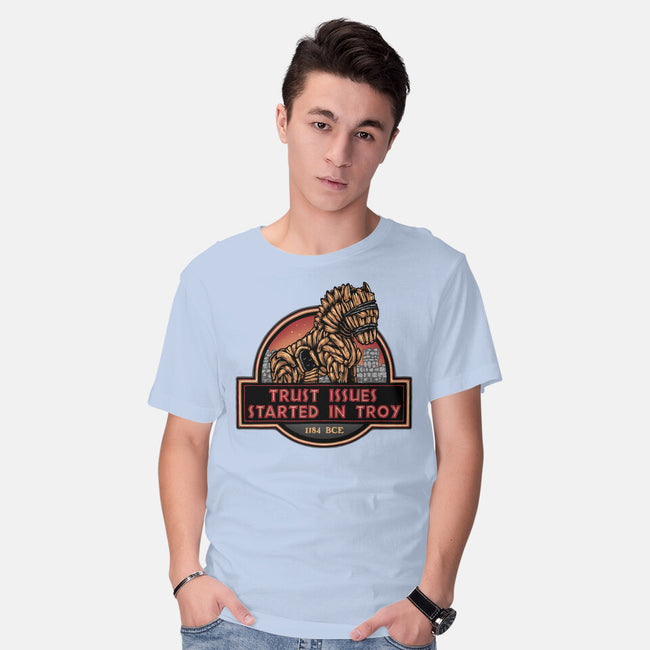 Trust Issues Started In Troy-Mens-Basic-Tee-glitchygorilla