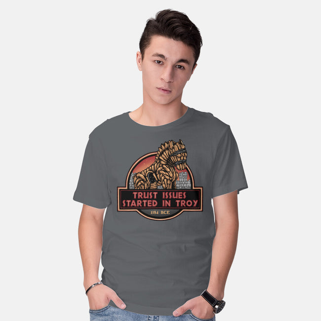 Trust Issues Started In Troy-Mens-Basic-Tee-glitchygorilla