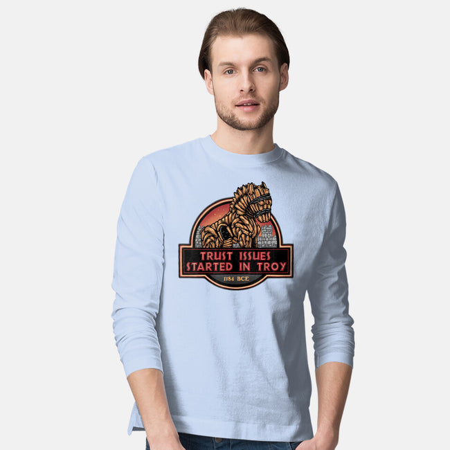 Trust Issues Started In Troy-Mens-Long Sleeved-Tee-glitchygorilla