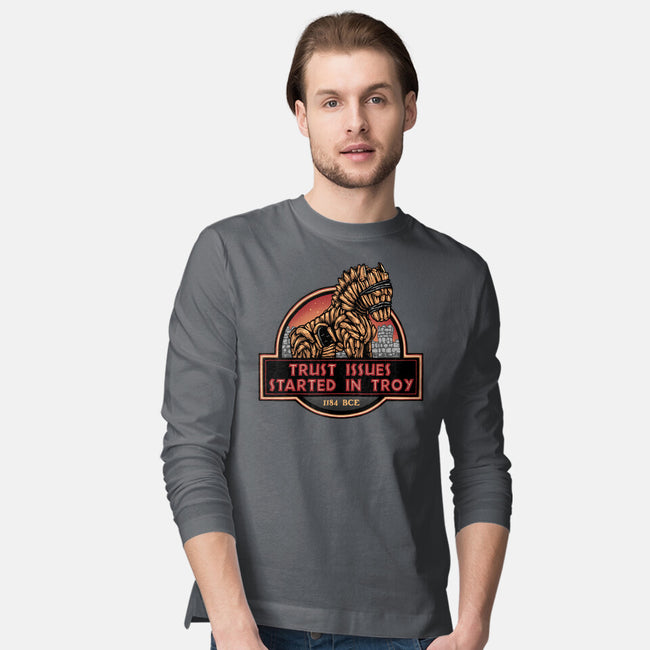 Trust Issues Started In Troy-Mens-Long Sleeved-Tee-glitchygorilla
