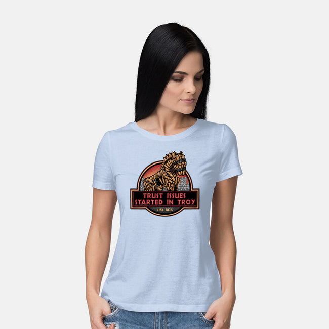 Trust Issues Started In Troy-Womens-Basic-Tee-glitchygorilla