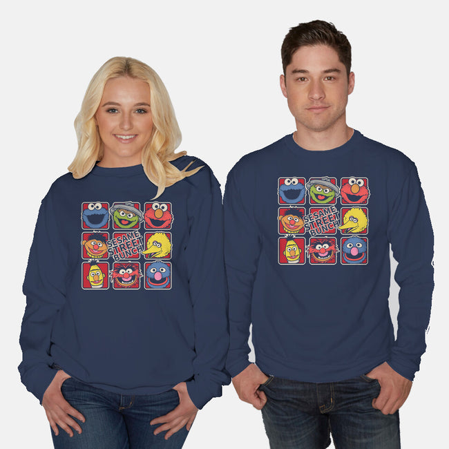 Sesame Street Bunch-Unisex-Crew Neck-Sweatshirt-turborat14