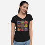 Sesame Street Bunch-Womens-V-Neck-Tee-turborat14